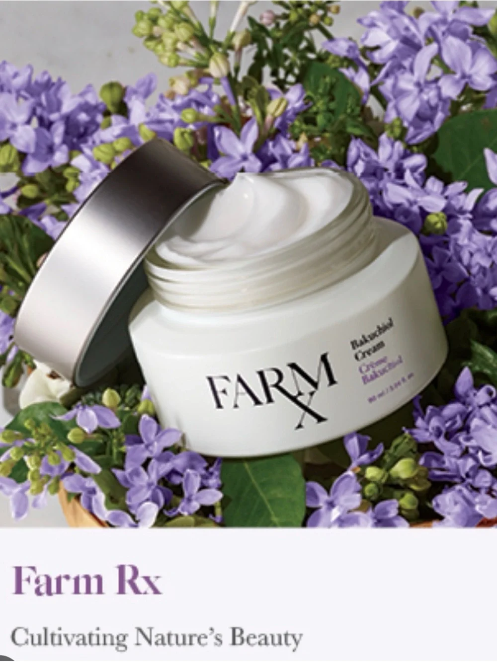 Avon Farm X Bakuchiol Cream Purple and Beige Box
